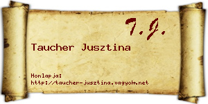 Taucher Jusztina névjegykártya